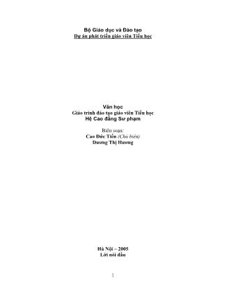 Giáo trình Văn học - Cao Đức Tiến