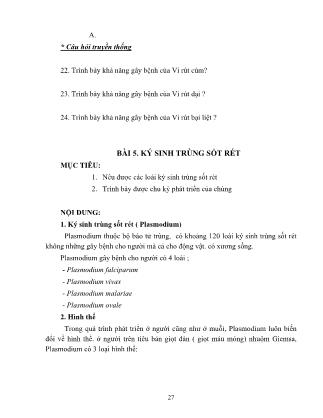 Giáo trình Vi sinh-Ký sinh trùng (Phần 2)