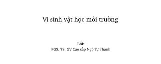 Giáo trình Vi sinh vật học môi trường - Ngô Tự Thành