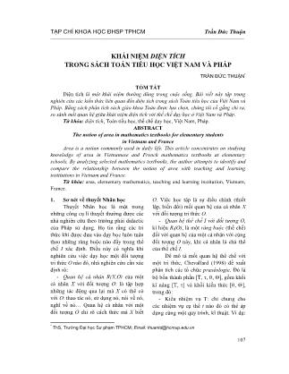 Khái niệm diện tích trong sách toán tiểu học Việt Nam và Pháp
