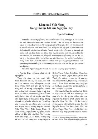 Làng quê Việt Nam trong thơ lục bát của Nguyễn Duy