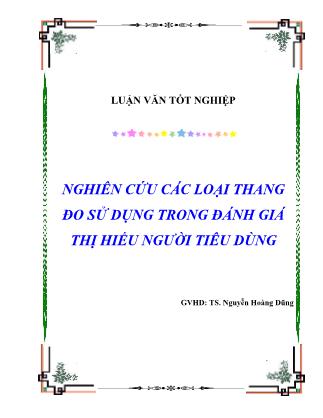 Luận văn Nghiên cứu các loại thang đo sử dụng trong đánh giá thị hiếu người tiêu dùng