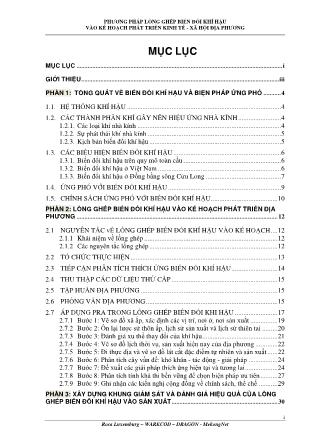 Phương pháp lồng ghép biến đổi khí hậu vào kế hoạch phát triển kinh tế - xã hội địa phương