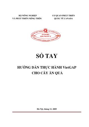 Số tay Hướng dẫn thực hành VietGAP cho cây ăn quả