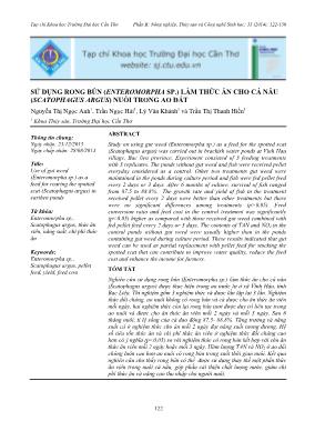 Sử dụng rong bún (Enteromorpha sp.) làm thức ăn cho cá nâu (Scatophagus argus) nuôi trong ao đất