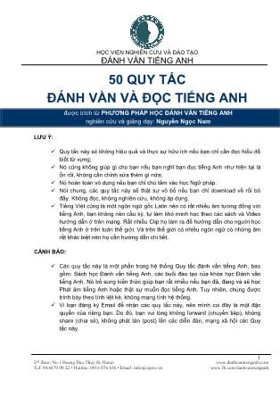 Tài liệu 50 quy tắc đánh vần và đọc tiếng Anh - Nguyễn Ngọc Nam