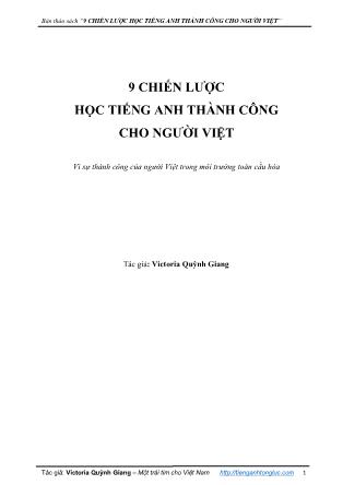 Tài liệu 9 Chiến lược học tiếng Anh thành công cho người Việt