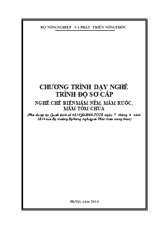 Tài liệu Chế biến mắm nêm, mắm ruốc, mắm tôm chua