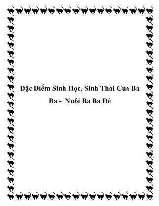 Tài liệu Đặc điểm sinh học, sinh thái của ba ba - Nuôi ba ba đẻ