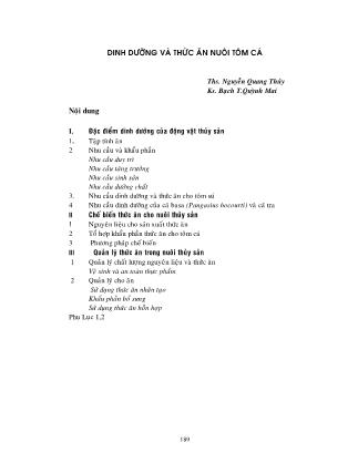 Tài liệu Dinh dưỡng và thức ăn nuôi tôm ca