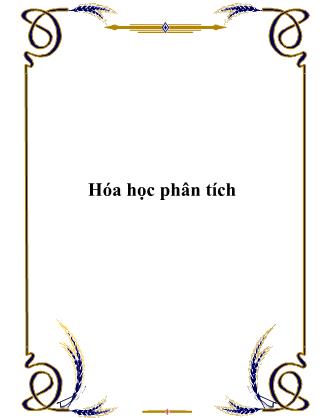 Tài liệu Hoá học phân tích
