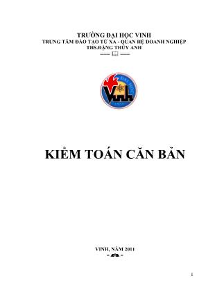 Tài liệu Kiểm toán căn bản (Phần 1)