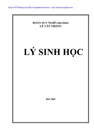 Tài liệu Lý sinh học - Đoàn Suy Nghĩ