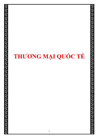 Tài liệu môn Thương mại quốc tế