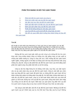 Tài liệu Phân tích ngành và đối thủ cạnh tranh