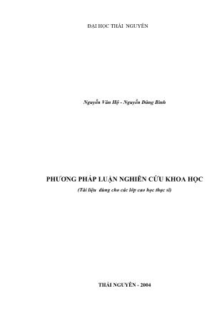 Tài liệu Phương pháp luận nghiên cứu khoa học