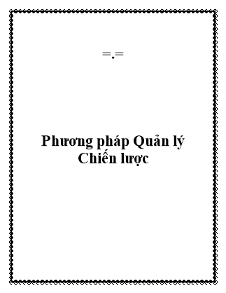 Tài liệu Phương pháp quản lý chiến lược