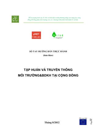 Tài liệu Tập huấn và truyền thông môi trường và biến đổi khí hậu tại cộng đồng (Phần 1)