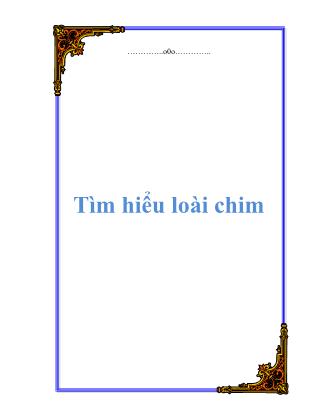 Tài liệu Tìm hiểu loài chim