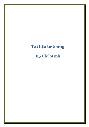 Tài liệu Tư tưởng Hồ Chí Minh