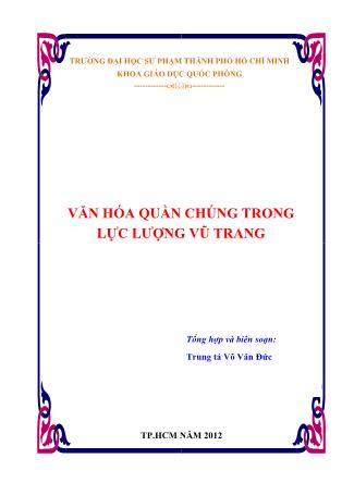Tài liệu Văn hóa quần chúng trong lực lượng vũ trang - Võ Văn Đức