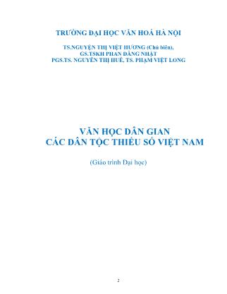 Tài liệu Văn học dân gian các dân tộc thiểu số Việt Nam (Phần 1)