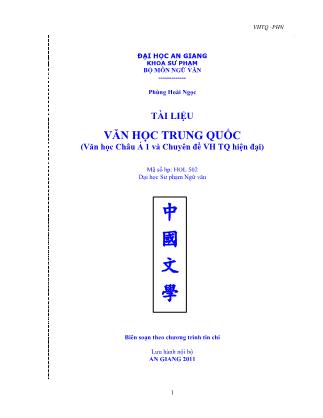 Tài liệu Văn học Trung Quốc - Phùng Hoài Ngọc