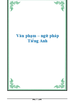 Tài liệu Văn phạm – ngữ pháp Tiếng Anh