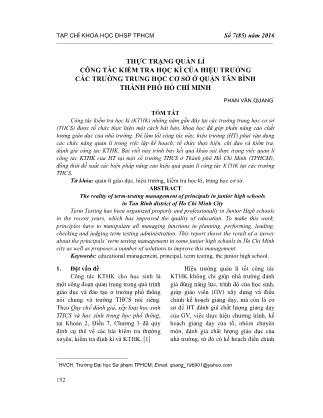 Thực trạng quản lí công tác kiểm tra học kì của hiệu trưởng các trường trung học cơ sở ở quận tân bình thành phố Hồ Chí Minh