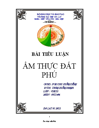 Tiểu luận Ẩm thực đất phú