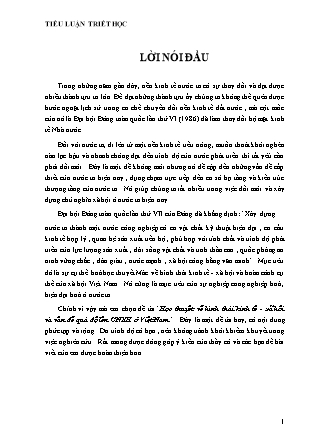 Tiểu luận Học thuyết về hình thái kinh tế - Xã hôi và vấn đề quá độ lên CNXH ở Việt Nam