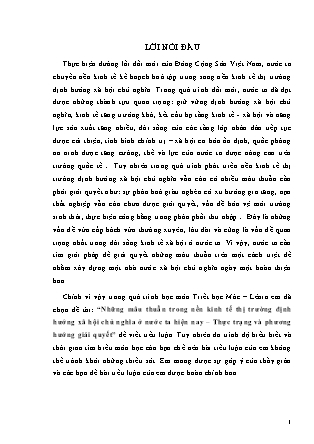 Tiểu luận Những mâu thuẫn trong nền kinh tế thị trường định hướng xã hội chủ nghĩa ở nước ta hiện nay – Thực trạng và phương hướng giải quyết