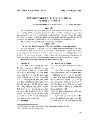 Tìm hiểu tình cảm gia đình của trẻ 5-6 tuổi qua tranh vẽ