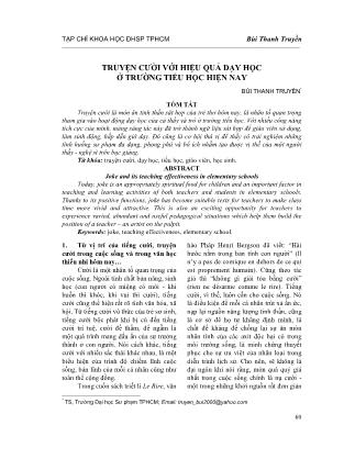 Truyện cười với hiệu quả dạy học ở trường tiểu học hiện nay