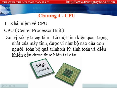 Bài giảng Cấu trúc máy tính - Chương 4: CPU