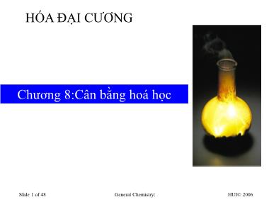 Bài giảng Hóa đại cương - Chương 8: Cân bằng hóa học