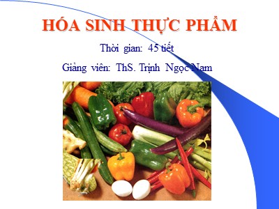 Bài giảng Hóa sinh thực phẩm - Trịnh Ngọc Nam