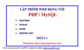 Bài giảng Lập trình web động với PHP / MySQL - Tống Phước Khải