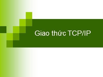 Bài giảng Mạng máy tính TCP/IP