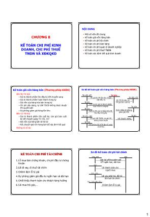 Bài giảng môn Kế toán doanh nghiệp - Chương 7: Kế toán chi phí kinh doanh, chi phí thuế TNDN và XĐKQKD