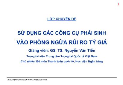 Bài giảng Nghiệp vụ Options và phòng ngừa rủi ro tỷ giá