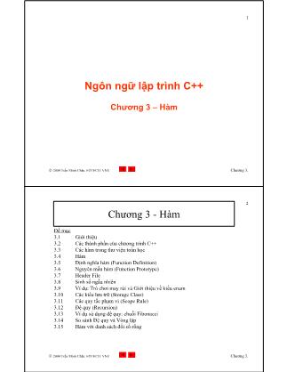 Bài giảng Ngôn ngữ Lập trình C++ - Chương 3: Hàm - Trần Minh Châu