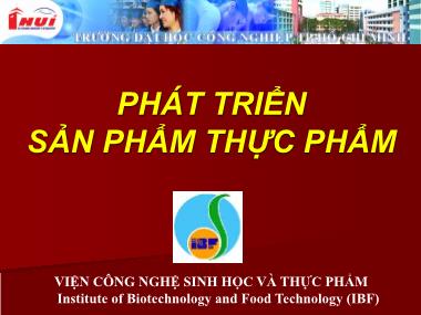 Bài giảng Phát triển sản phẩm thực phẩm - Nguyễn Thị Thanh Bình