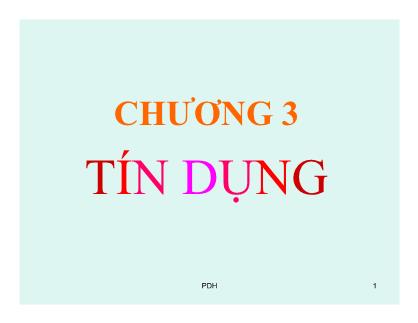 Bài giảng Tài chính tiền tệ - Chương 3: Tín dụng