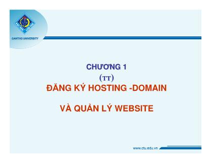 Bài giảng Thiết kế web - Tổng quan về internet www (Tiếp theo)