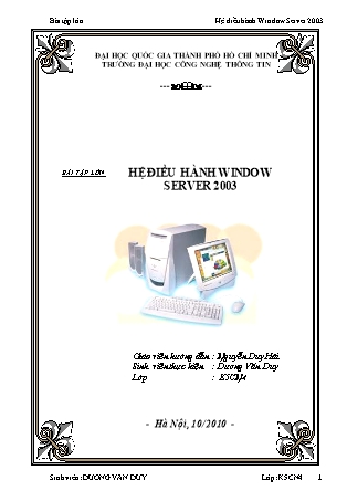 Bài tập lớn Hệ điều hành Window Server 2003