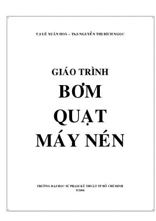 Giáo trình Bơm, quạt, máy nén