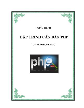 Giáo trình Lập trình căn bản PHP - Phạm Hữu Khang
