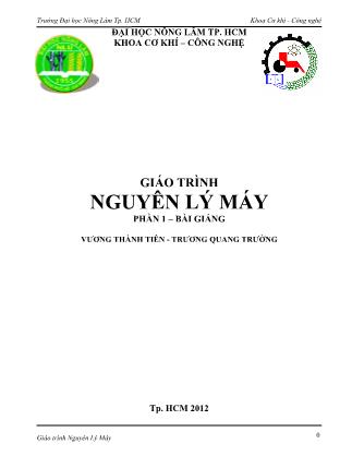 Giáo trình Nguyên lý máy - Phần 1 - Vương Thành Tiên