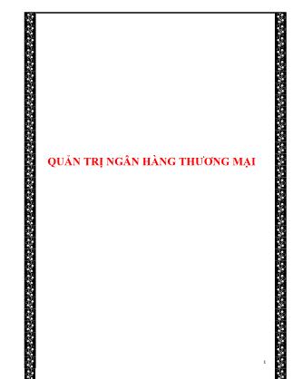 Giáo trình Quản trị ngân hàng thương mại